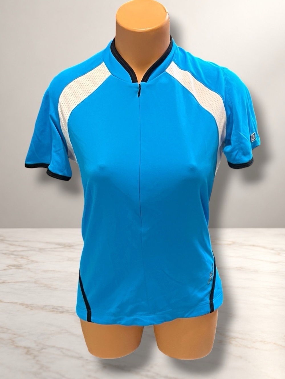 ☑️ SheBeest Blue White Short Sleeve Cycling Jersey Women’s Size M